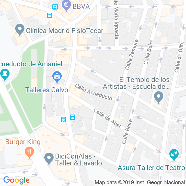 Código Postal calle Acueducto en Madrid