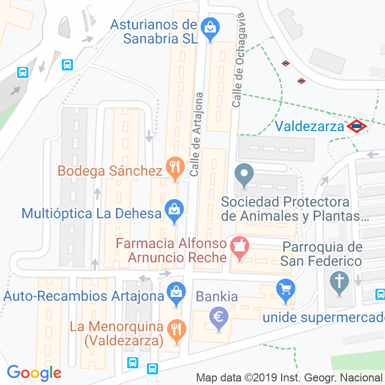 Código Postal calle Artajona en Madrid