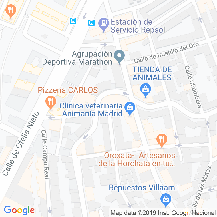 Código Postal calle Gloxinia en Madrid