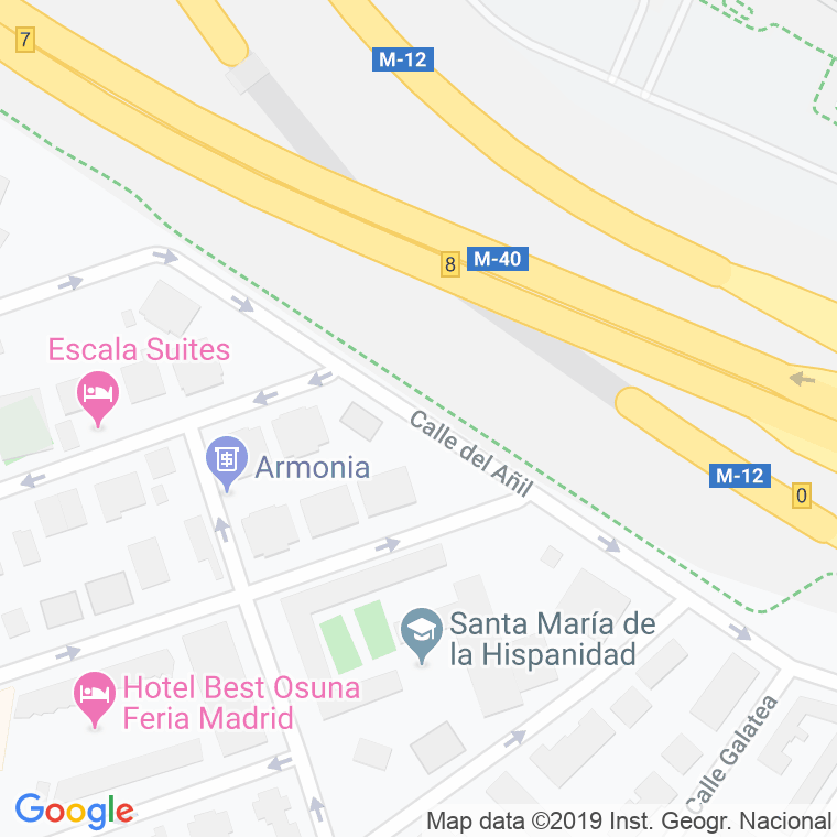 Código Postal calle Añil en Madrid