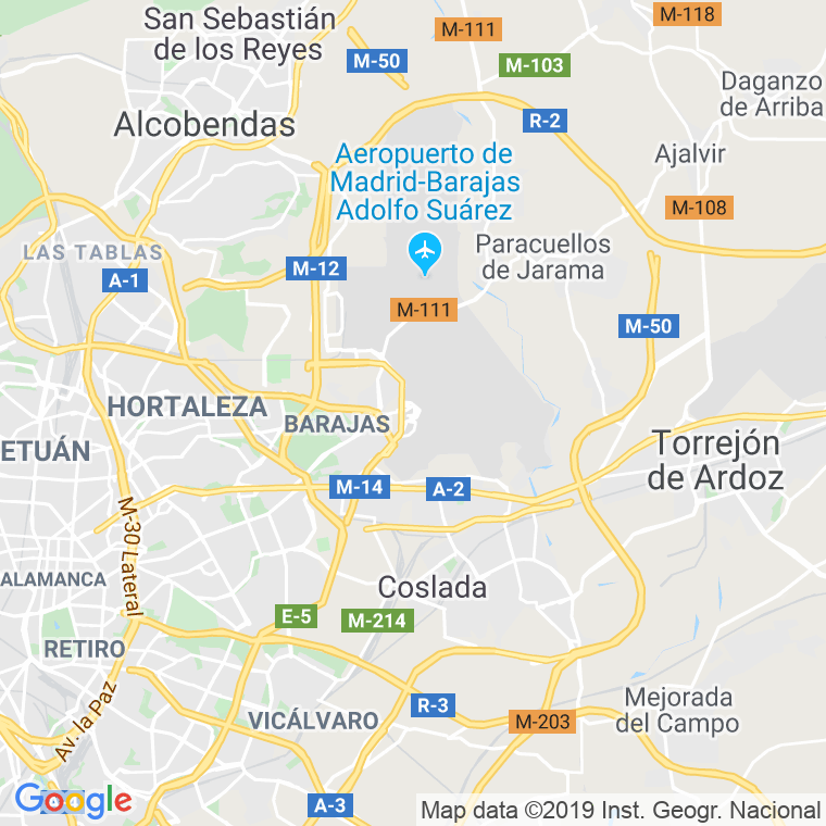 Código Postal calle Azaleas, pasaje en Madrid