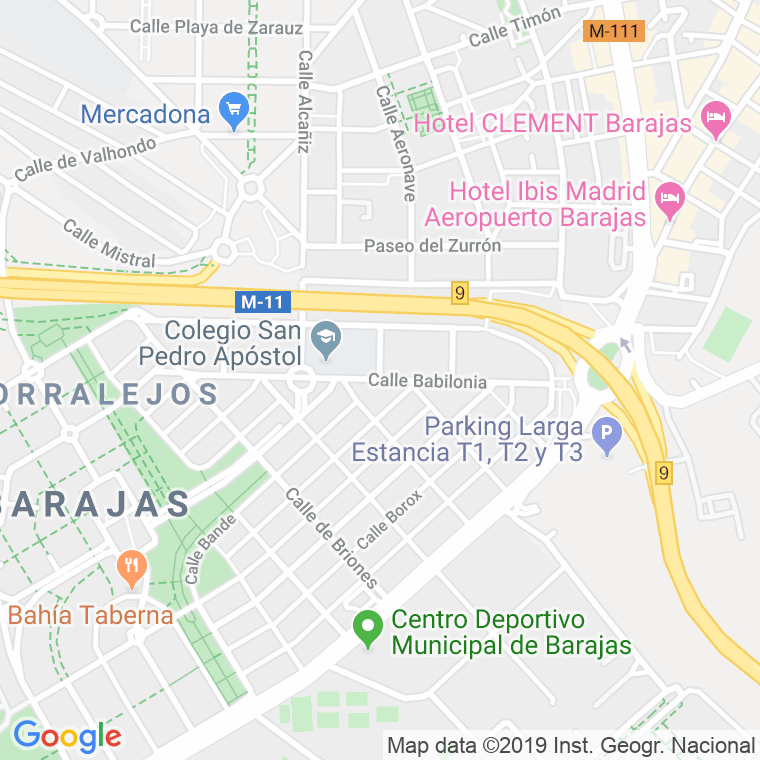 Código Postal calle Babilonia en Madrid