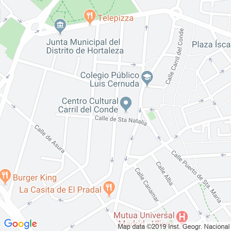 Código Postal calle Antonio Cavero en Madrid