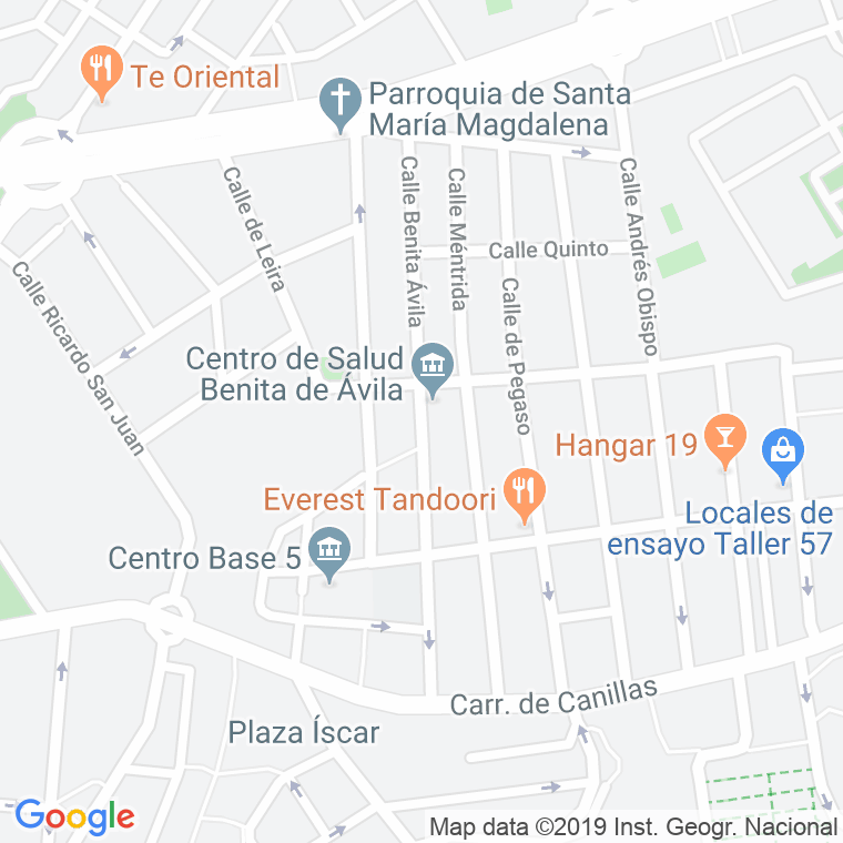 Código Postal calle Benita Avila en Madrid