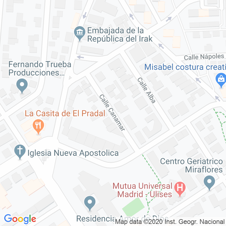 Código Postal calle Cañamar en Madrid