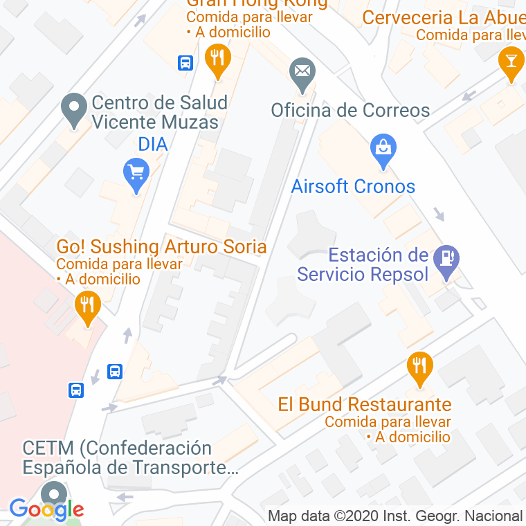 Código Postal calle Cañas en Madrid