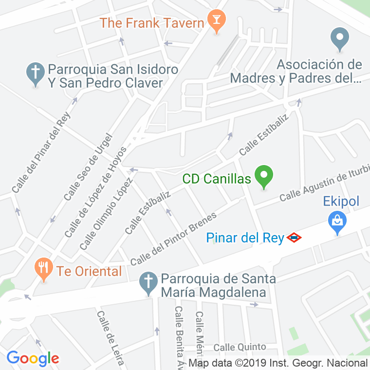 Código Postal calle Estibaliz en Madrid