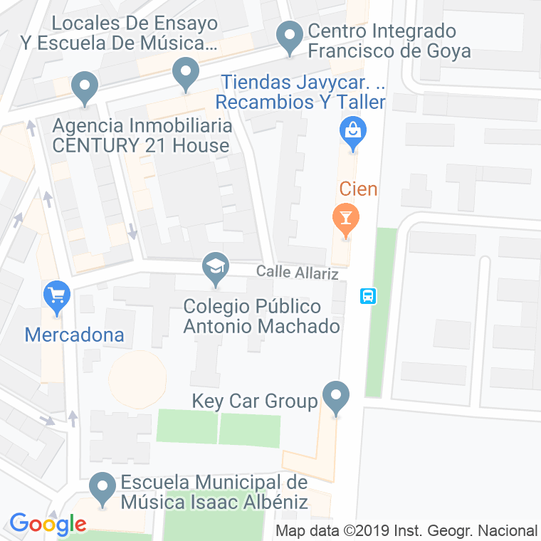 Código Postal calle Allariz en Madrid