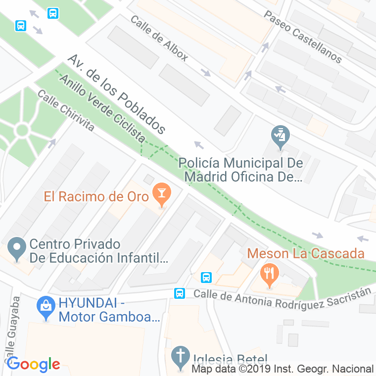 Código Postal calle Chirivita en Madrid