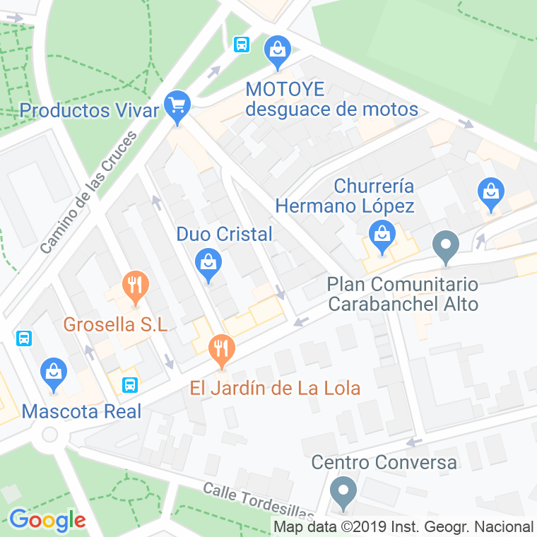 Código Postal calle Jenara Gomez en Madrid
