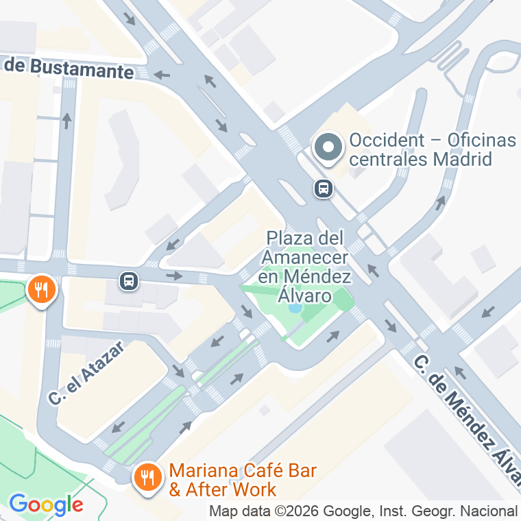 Código postal de Plaza Amanecer en Mendez Alvaro en Madrid