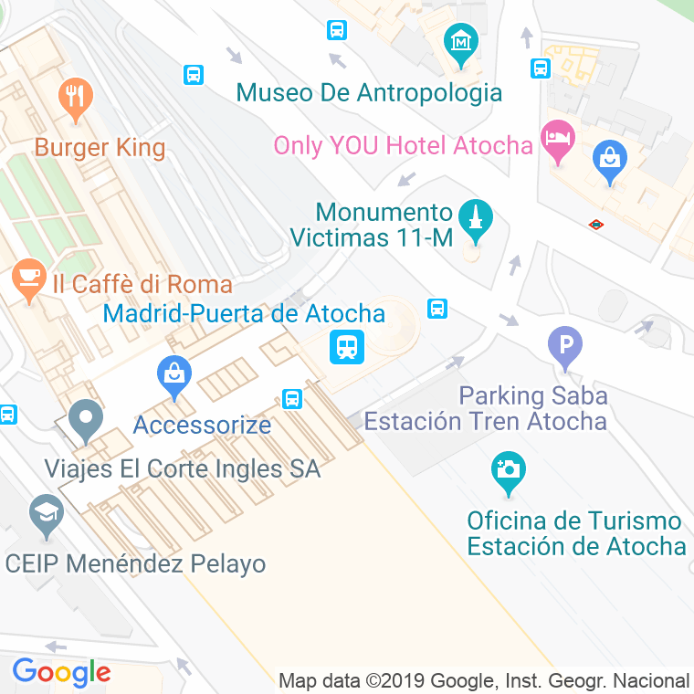 Código Postal calle Atocha (Toda Excepto Cercanias), estacion en Madrid