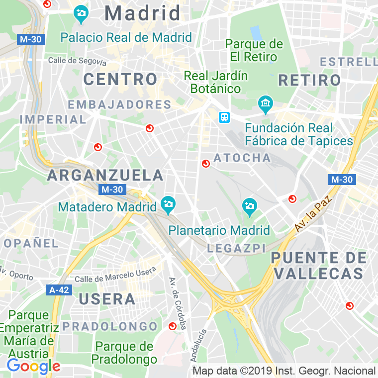 Código Postal calle Delicias en Madrid
