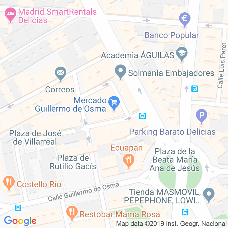Código Postal calle Guillermo De Osma en Madrid