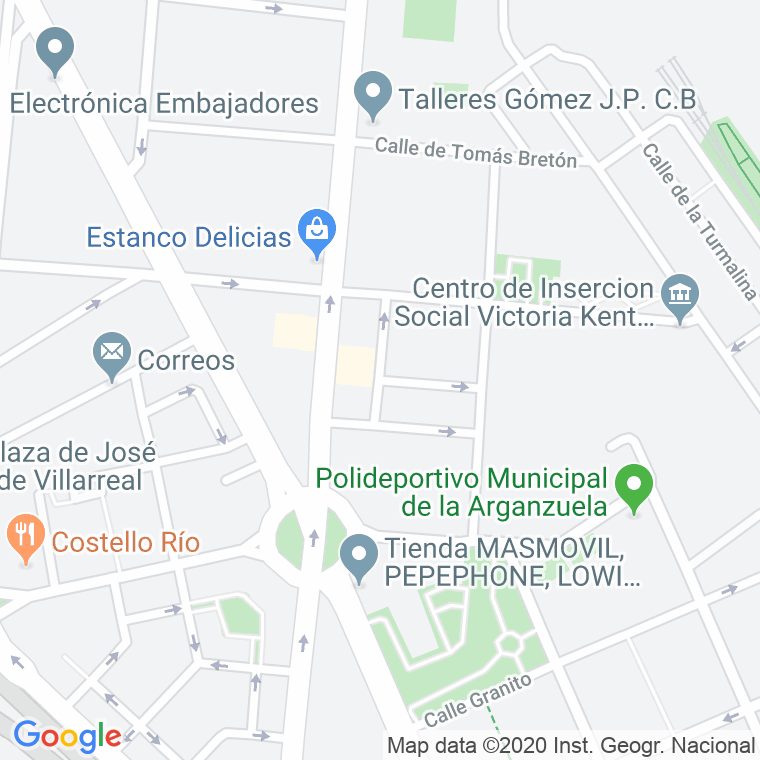 Código Postal calle Luis Paret en Madrid
