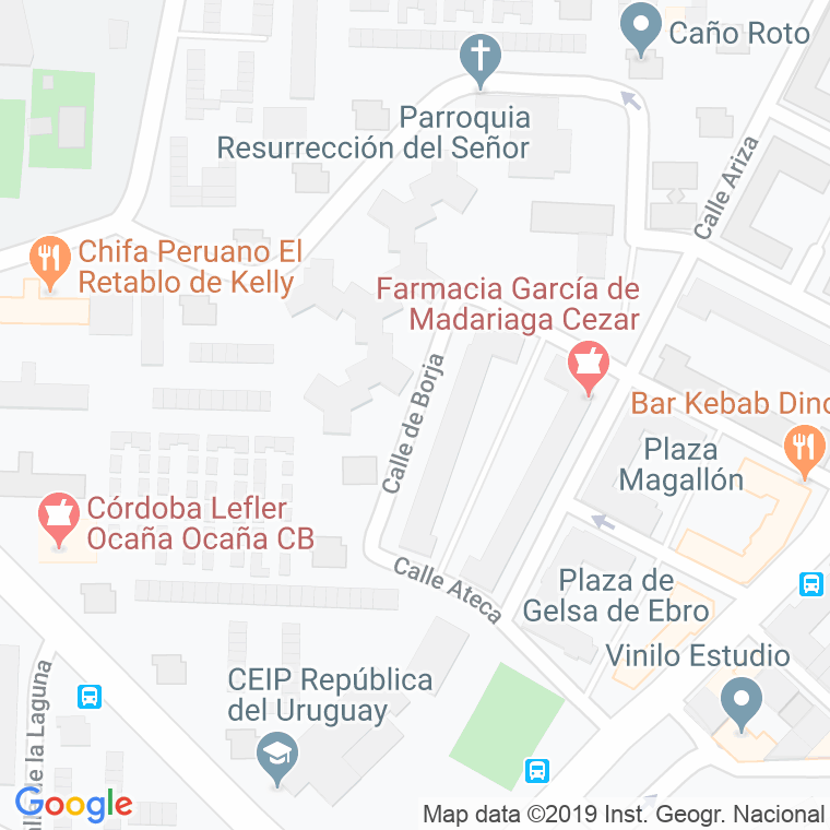 Código Postal calle Borja en Madrid