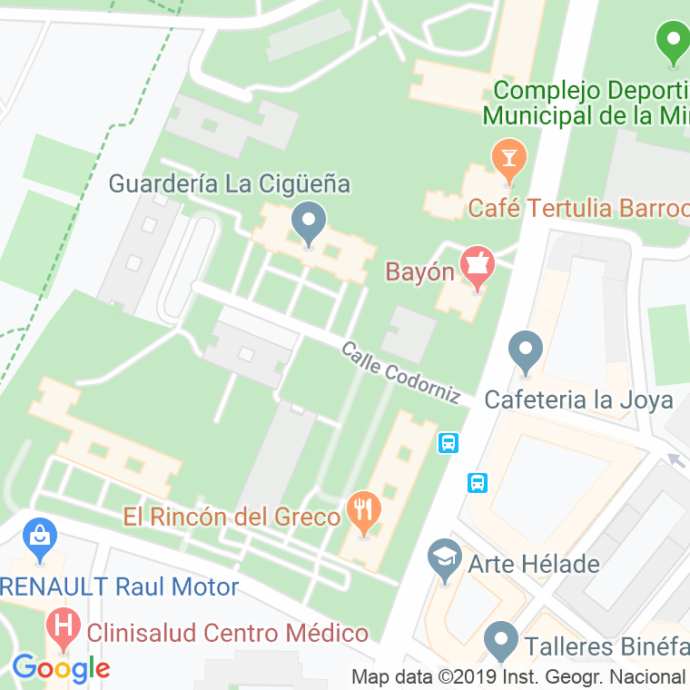 Código Postal calle Codorniz en Madrid