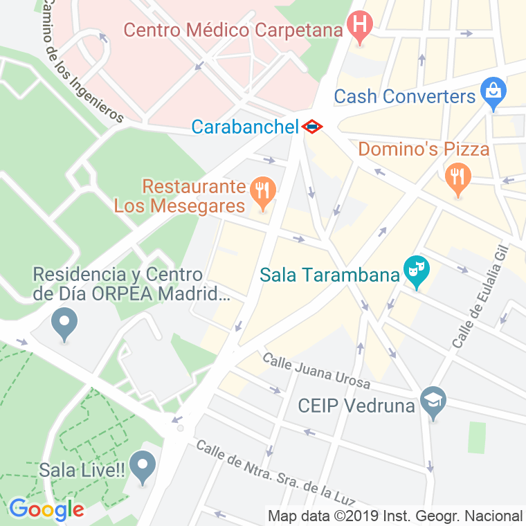 Código Postal calle Guabairo en Madrid