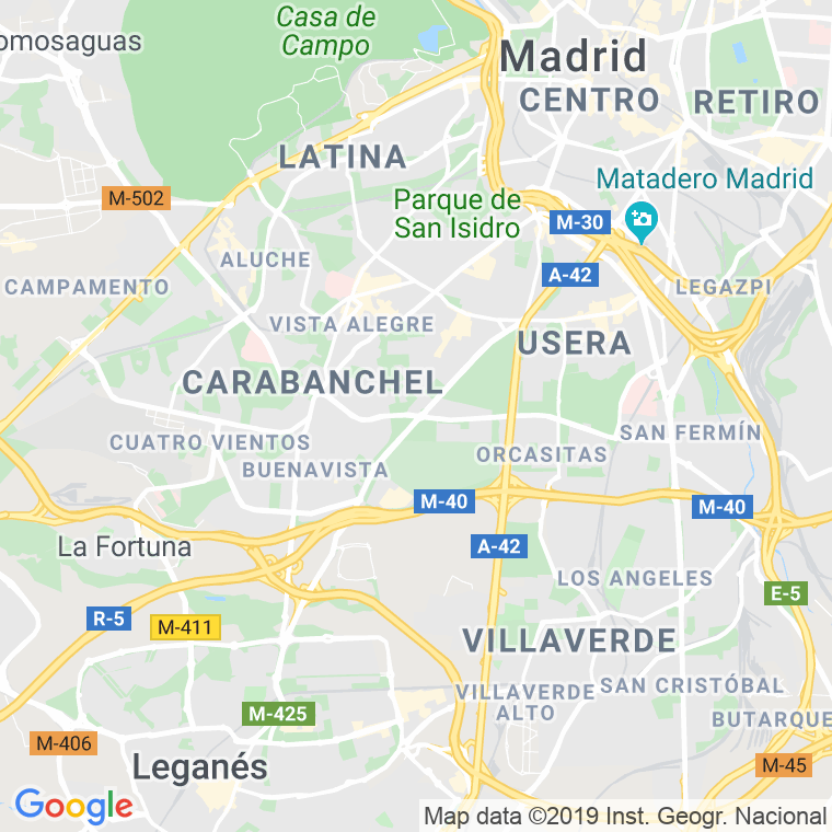 Código Postal calle Poblados, De Los, avenida (Impares Del 41 Al 65) en Madrid