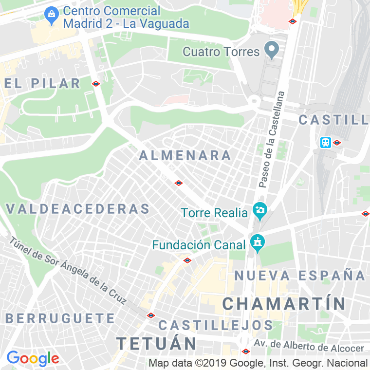 Código Postal calle Almenara Del Sotillo, camino en Madrid