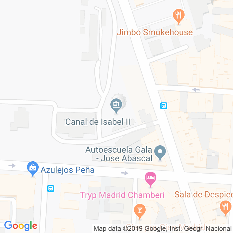 Código Postal calle Canal De Isabel Ii   (Impares Del 1 Al Final)  (Pares Del 2 Al Final) en Madrid