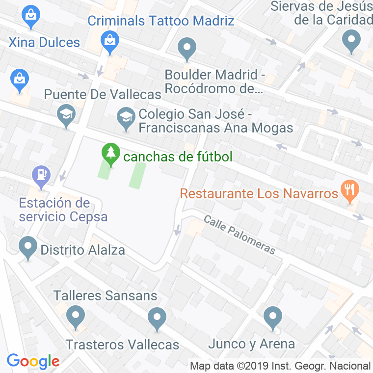 Código Postal calle Corral De Cantos en Madrid