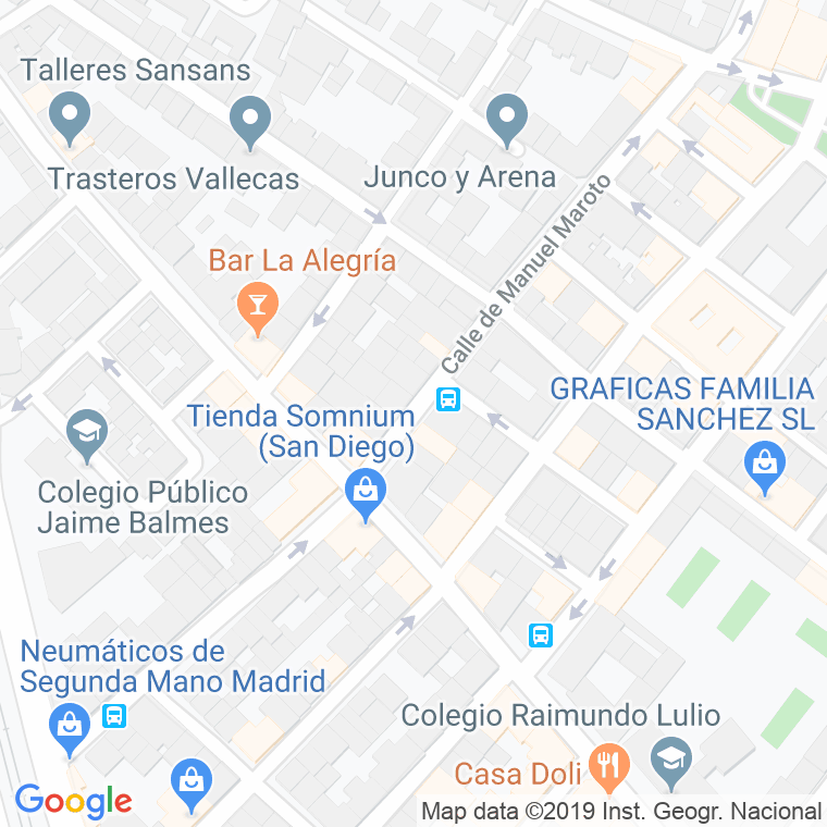 Código Postal calle Manuel Maroto en Madrid