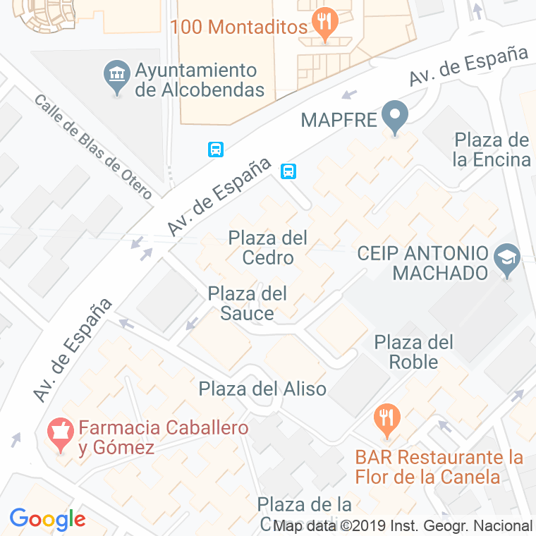 Código Postal calle Cedro, plaza en Alcobendas y La Moraleja