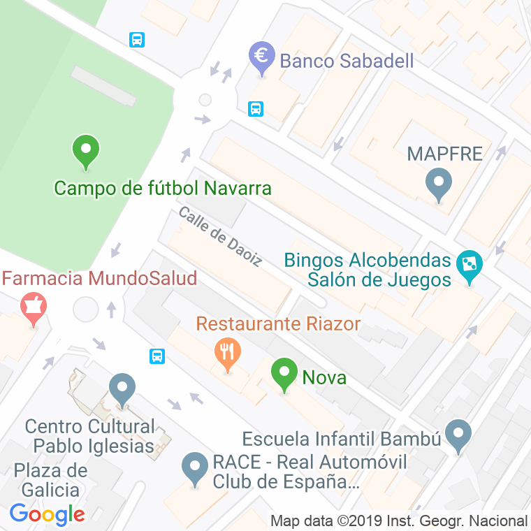 Código Postal calle Daoiz en Alcobendas y La Moraleja