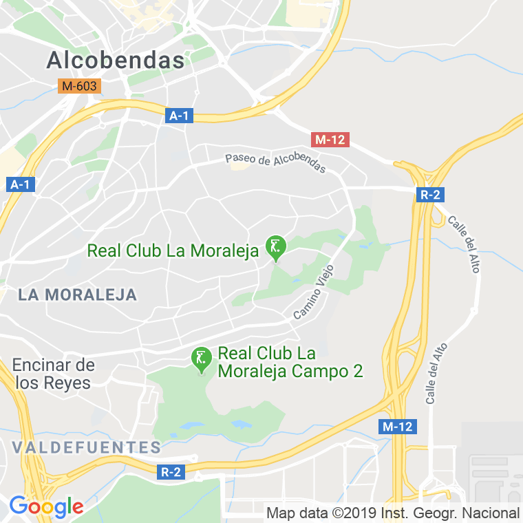 Código Postal calle Camino Ancho en Alcobendas y La Moraleja