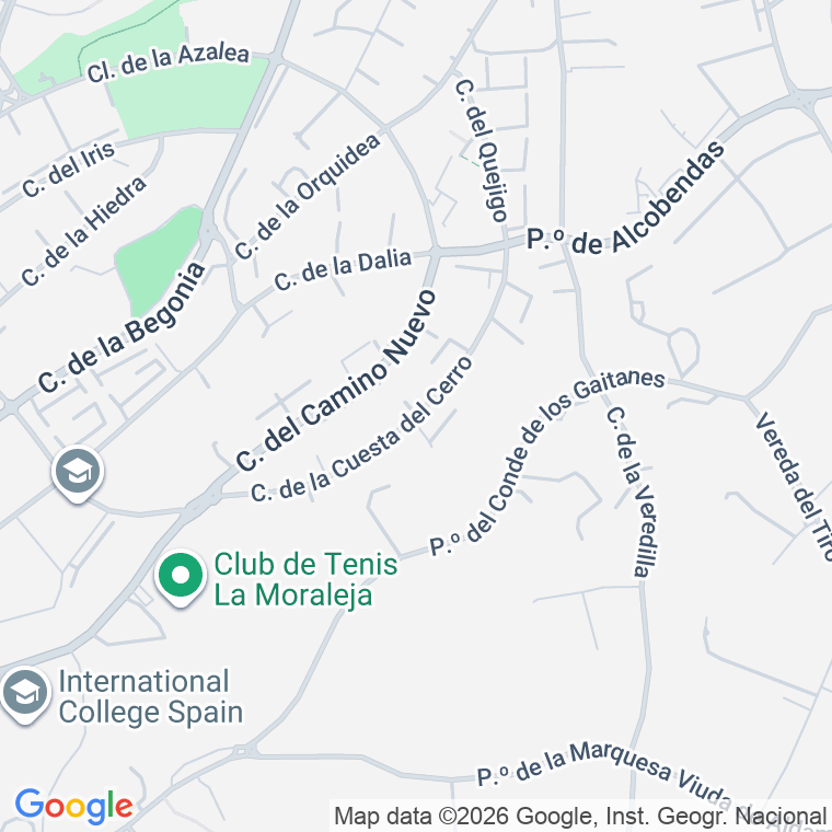Código postal de Cuesta del Cerro en Alcobendas y la Moraleja