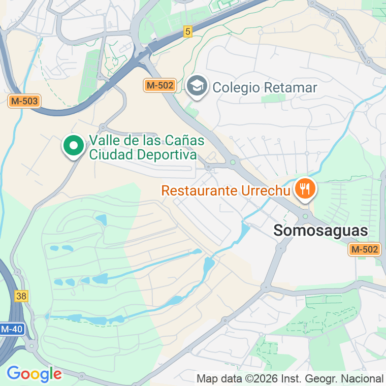 Código postal de Club Deportivo, Del, Paseo en Pozuelo de Alarcón