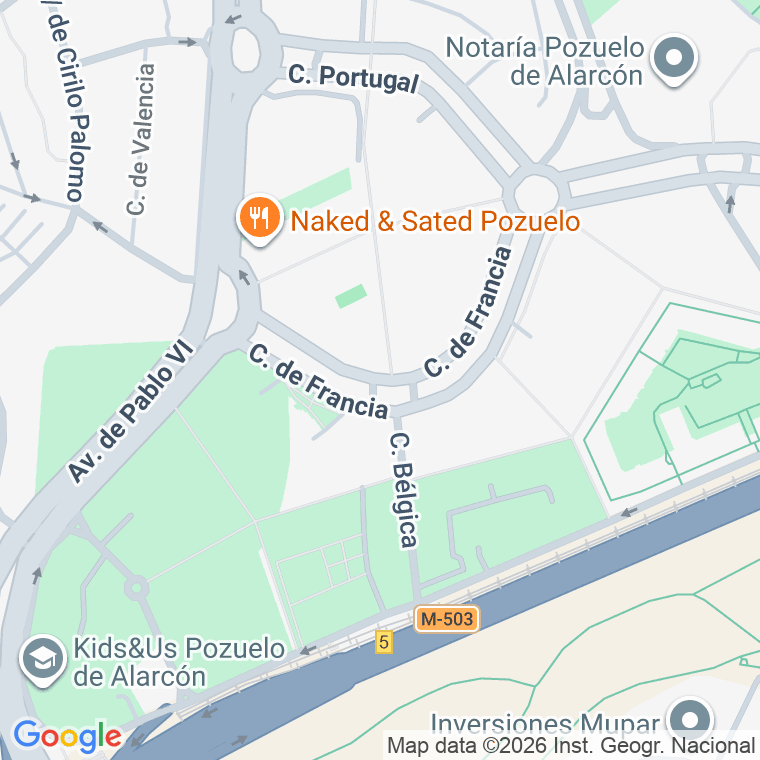 Código postal de Calle Francia en Pozuelo de Alarcon