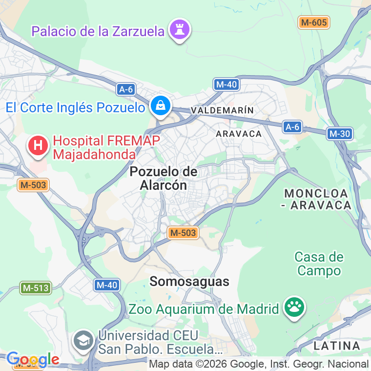 Código postal de Europa, Avenida en Pozuelo de Alarcón