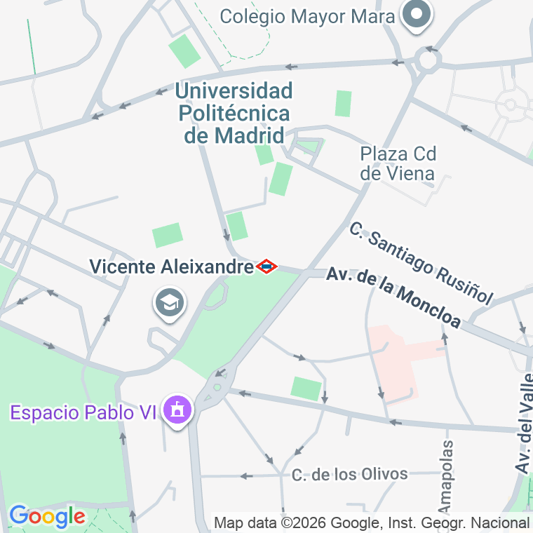Código postal de Vicente Aleixandre en Pozuelo de Alarcón