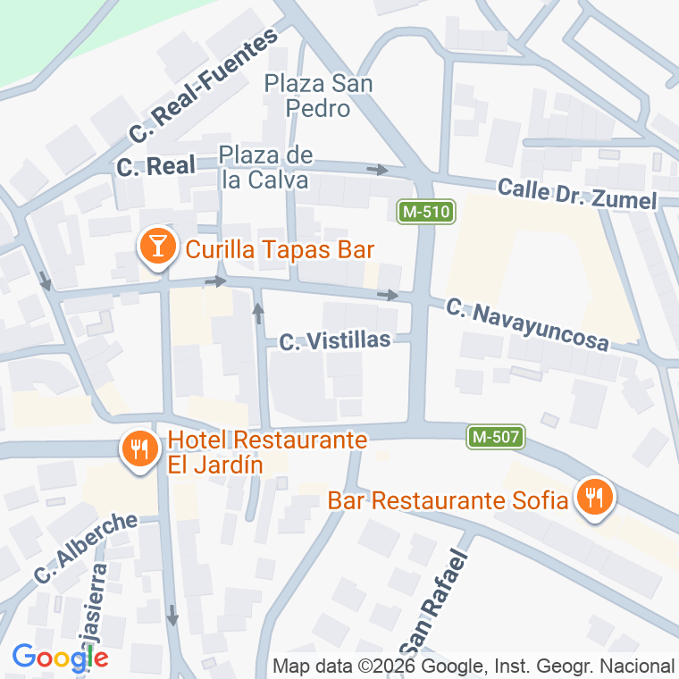 Código postal de Calle Vistillas en Aldea del Fresno