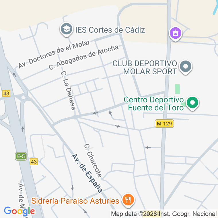Código postal de Calle Almirante Martel en Molar (el)