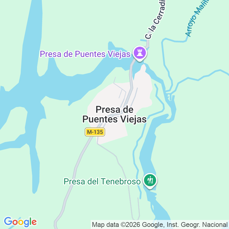 Código postal de Presa de Puentes Viejas en Madrid