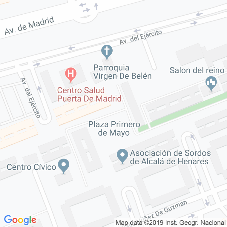 Código Postal calle Primero De Mayo, plaza en Alcalá de Henares