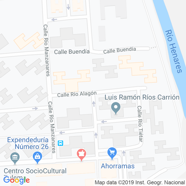 Código Postal calle Rio Alagon en Alcalá de Henares