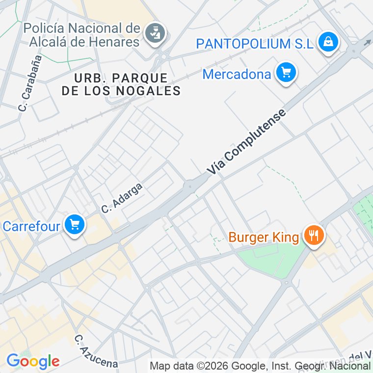 Código postal de Complutense, Via (impares del 35 al Final)  (pares del 38 al Final) en Alcalá de Henares