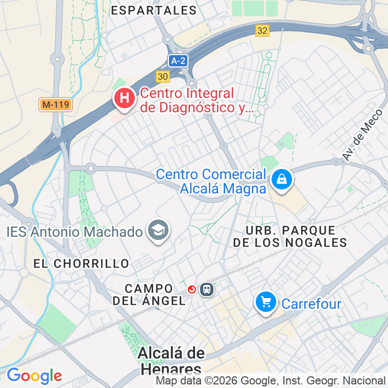 Código postal de Miguel de Unamuno, Avenida en Alcalá de Henares