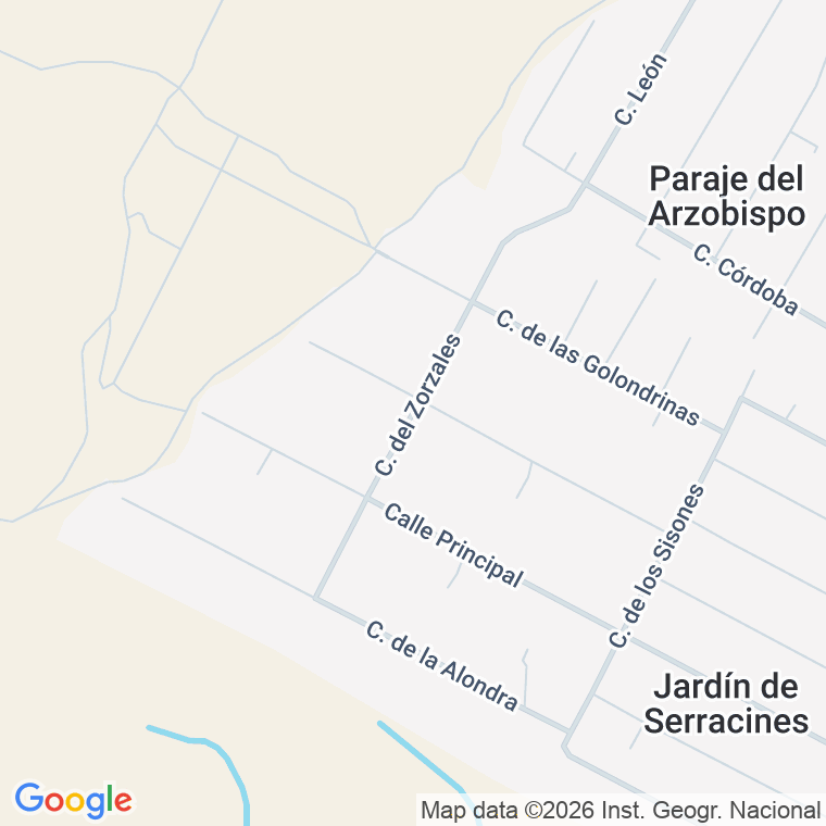 Código postal de Calle Zorzales (del) en Jardin de Serracines