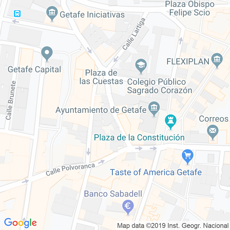 Código Postal calle Cuestas Bajas en Getafe