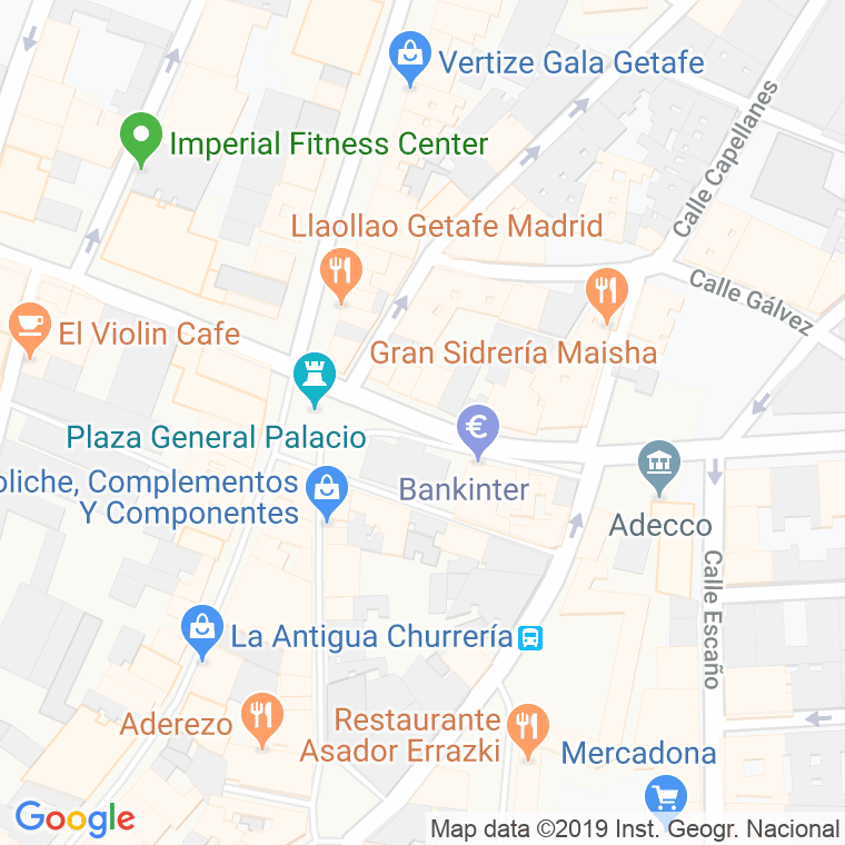 Código Postal calle General Palacios, Del, plaza (Impares Del 1 Al Final)  (Pares Del 2 Al Final) en Getafe