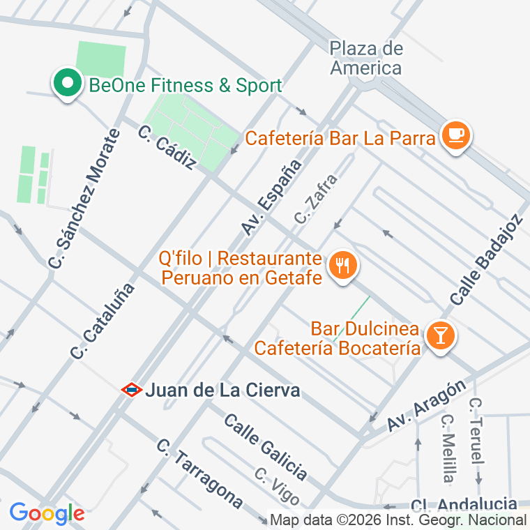 Código postal de Zafra en Getafe