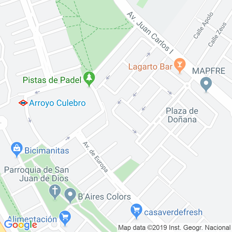 Código Postal calle Cerro De San Pedro en Getafe