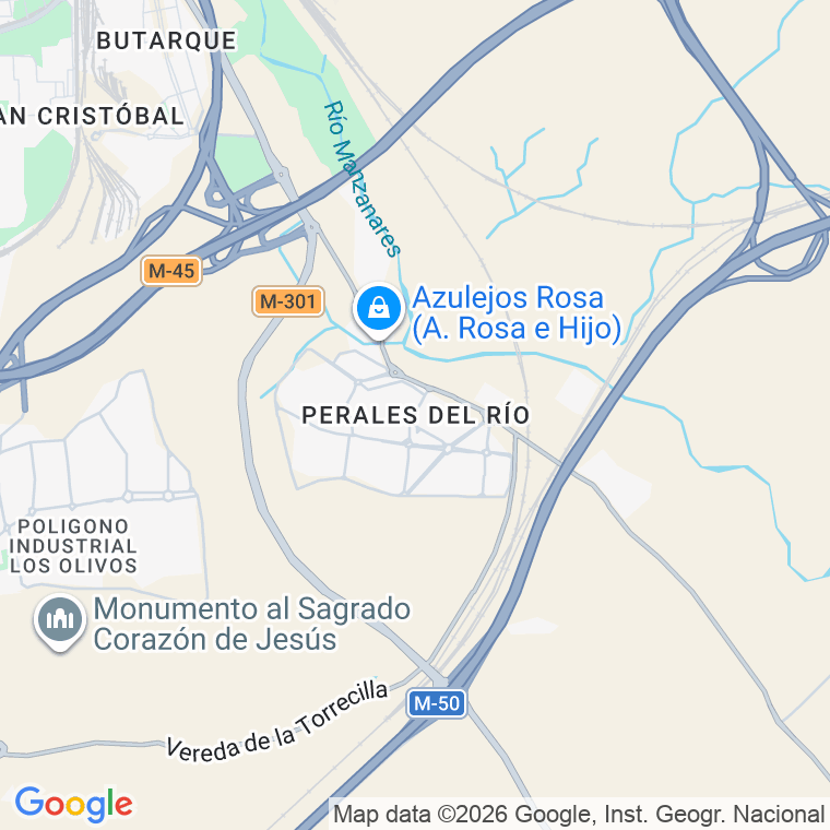 Código postal de Barrio Perales del Rio en Getafe