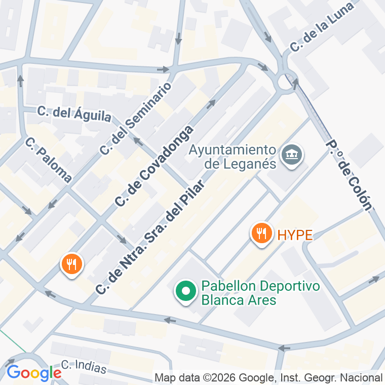 Código postal de Calle Nuestra Señora del Pilar en Leganes