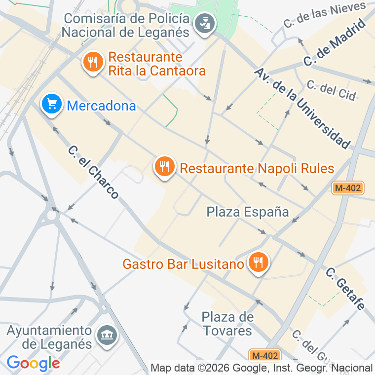 Código postal de Plaza Fuente Honda en Leganes